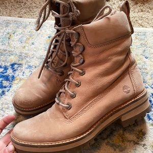 Pastel pink timberlands